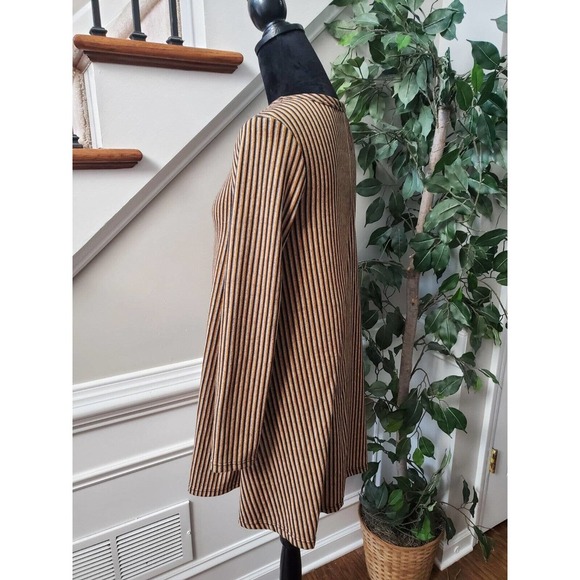 Pinc Women's Brown & Black Polyester Round Neck Long Sleeve Knee Length Dress L - Picture 5 of 11